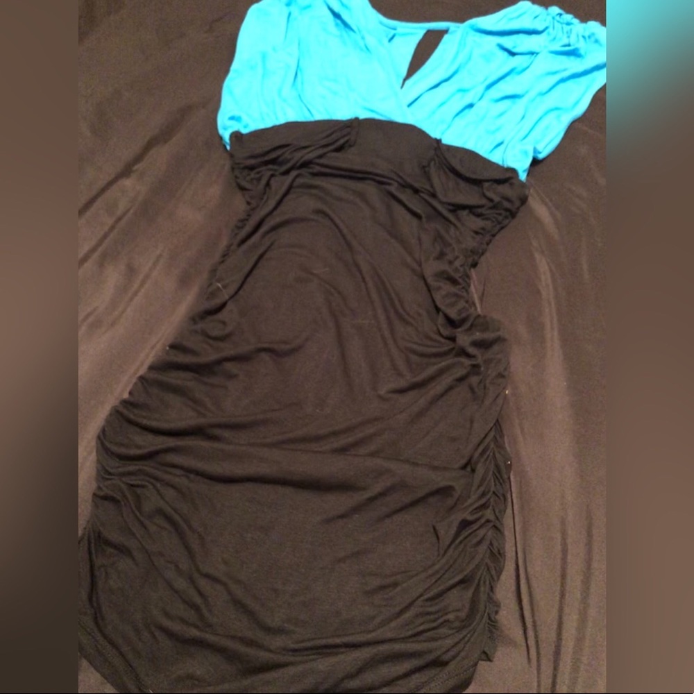 Teal/black dress